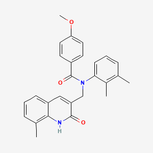 N-(2,3-dimethylphenyl)-N-((2-hydroxy-8-methylquinolin-3-yl)methyl)-4-methoxybenzamide