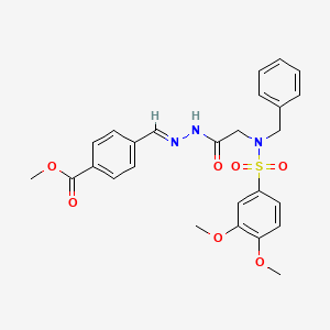 (E)-methyl 4-((2-(2-(N-benzyl-3,4-dimethoxyphenylsulfonamido)acetyl)hydrazono)methyl)benzoate