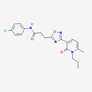 N-(4-chlorophenyl)-3-(3-(6-methyl-2-oxo-1-propyl-1,2-dihydropyridin-3-yl)-1,2,4-oxadiazol-5-yl)propanamide