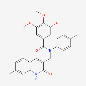 N-((2-hydroxy-7-methylquinolin-3-yl)methyl)-3,4,5-trimethoxy-N-(p-tolyl)benzamide