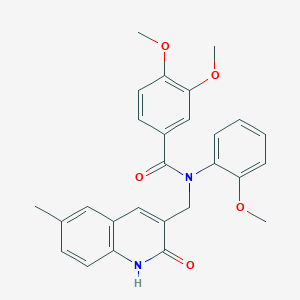 N-((2-hydroxy-6-methylquinolin-3-yl)methyl)-3,4-dimethoxy-N-(2-methoxyphenyl)benzamide