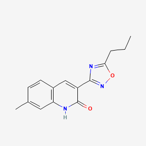 7-methyl-3-(5-propyl-1,2,4-oxadiazol-3-yl)quinolin-2-ol