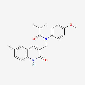 molecular formula C22H24N2O3 B7709244 N-((2-hydroxy-6-methylquinolin-3-yl)methyl)-N-(4-methoxyphenyl)isobutyramide 