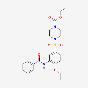 molecular formula C22H27N3O6S B7709266 ethyl 4-((3-benzamido-4-ethoxyphenyl)sulfonyl)piperazine-1-carboxylate 
