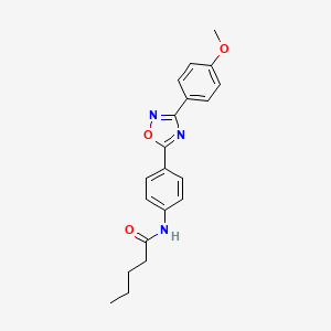 N-(4-(3-(4-methoxyphenyl)-1,2,4-oxadiazol-5-yl)phenyl)pentanamide