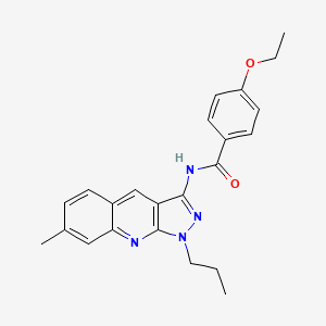 molecular formula C23H24N4O2 B7709310 4-ethoxy-N-(7-methyl-1-propyl-1H-pyrazolo[3,4-b]quinolin-3-yl)benzamide 