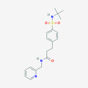 molecular formula C19H25N3O3S B7709316 3-(4-(N-(tert-butyl)sulfamoyl)phenyl)-N-(pyridin-2-ylmethyl)propanamide 