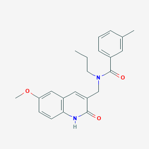 molecular formula C22H24N2O3 B7709337 N-((2-hydroxy-6-methoxyquinolin-3-yl)methyl)-3-methyl-N-propylbenzamide 