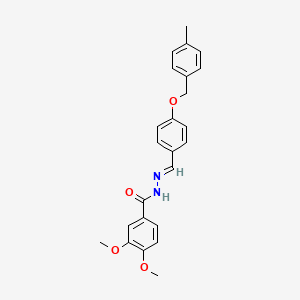 molecular formula C24H24N2O4 B7709339 3,4-dimethoxy-N'-[(E)-(3-methylphenyl)methylidene]benzohydrazide 