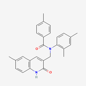 molecular formula C27H26N2O2 B7709346 N-(2,4-dimethylphenyl)-N-((2-hydroxy-6-methylquinolin-3-yl)methyl)-4-methylbenzamide 