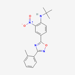 molecular formula C19H20N4O3 B7709352 N-(tert-butyl)-2-nitro-4-(3-(o-tolyl)-1,2,4-oxadiazol-5-yl)aniline 