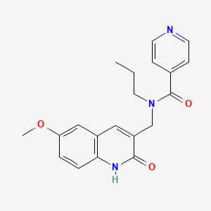 molecular formula C20H21N3O3 B7709388 N-((2-hydroxy-6-methoxyquinolin-3-yl)methyl)-N-propylisonicotinamide 