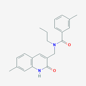 molecular formula C22H24N2O2 B7709389 N-((2-hydroxy-7-methylquinolin-3-yl)methyl)-3-methyl-N-propylbenzamide 