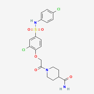 molecular formula C20H21Cl2N3O5S B7709394 2-{2-chloro-4-[(2-methoxyethyl)sulfamoyl]phenoxy}-N-[2-(methylsulfanyl)phenyl]acetamide 