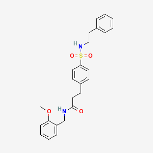 molecular formula C25H28N2O4S B7709403 N-(2-methoxybenzyl)-3-(4-(N-phenethylsulfamoyl)phenyl)propanamide 