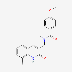 N-ethyl-N-((2-hydroxy-8-methylquinolin-3-yl)methyl)-4-methoxybenzamide