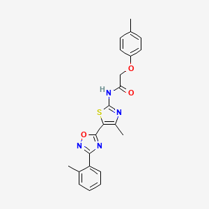 molecular formula C22H20N4O3S B7709425 N-(4-methyl-5-(3-(o-tolyl)-1,2,4-oxadiazol-5-yl)thiazol-2-yl)-2-(p-tolyloxy)acetamide 