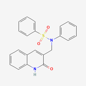 molecular formula C22H18N2O3S B7709433 N-((2-hydroxyquinolin-3-yl)methyl)-N-phenylbenzenesulfonamide 