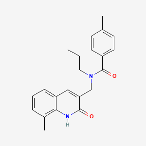 molecular formula C22H24N2O2 B7709449 N-((2-hydroxy-8-methylquinolin-3-yl)methyl)-4-methyl-N-propylbenzamide 