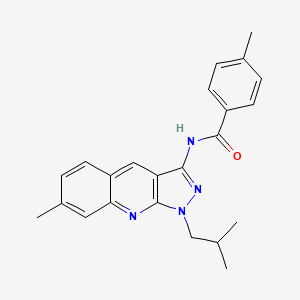 molecular formula C23H24N4O B7709462 N-(1-isobutyl-7-methyl-1H-pyrazolo[3,4-b]quinolin-3-yl)-4-methylbenzamide 