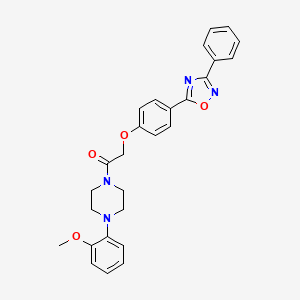 molecular formula C27H26N4O4 B7709466 1-(4-(2-methoxyphenyl)piperazin-1-yl)-2-(4-(3-phenyl-1,2,4-oxadiazol-5-yl)phenoxy)ethanone 