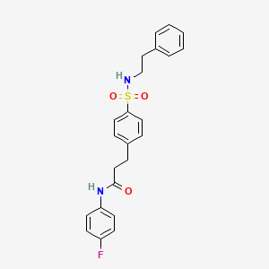 N-(4-fluorophenyl)-3-(4-(N-phenethylsulfamoyl)phenyl)propanamide