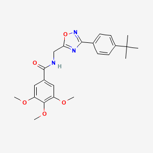 molecular formula C23H27N3O5 B7709540 N-((3-(4-(tert-butyl)phenyl)-1,2,4-oxadiazol-5-yl)methyl)-3,4,5-trimethoxybenzamide 