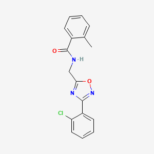 molecular formula C17H14ClN3O2 B7709550 N-((3-(2-chlorophenyl)-1,2,4-oxadiazol-5-yl)methyl)-2-methylbenzamide 