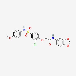 N'-(3,4-dichlorophenyl)-N-({5-[(E)-{[(2,4-dichlorophenyl)formamido]imino}methyl]furan-2-yl}methyl)ethanediamide