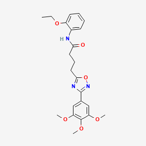 molecular formula C23H27N3O6 B7709600 N-(2-ethoxyphenyl)-4-(3-(3,4,5-trimethoxyphenyl)-1,2,4-oxadiazol-5-yl)butanamide 