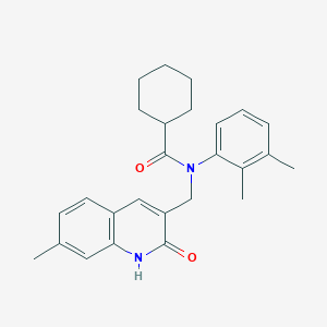 N-(2,3-dimethylphenyl)-N-((2-hydroxy-7-methylquinolin-3-yl)methyl)cyclohexanecarboxamide