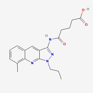 molecular formula C19H22N4O3 B7709616 5-((8-methyl-1-propyl-1H-pyrazolo[3,4-b]quinolin-3-yl)amino)-5-oxopentanoic acid 