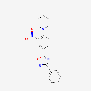 molecular formula C20H20N4O3 B7709627 5-(4-(4-methylpiperidin-1-yl)-3-nitrophenyl)-3-phenyl-1,2,4-oxadiazole 