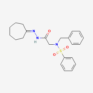 molecular formula C22H27N3O3S B7709636 N-benzyl-N-(2-(2-cycloheptylidenehydrazinyl)-2-oxoethyl)benzenesulfonamide 