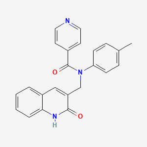 molecular formula C23H19N3O2 B7709650 N-((2-hydroxyquinolin-3-yl)methyl)-N-(p-tolyl)isonicotinamide 
