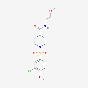 molecular formula C16H23ClN2O5S B7709683 1-(3-chloro-4-methoxybenzenesulfonyl)-N-[(pyridin-2-yl)methyl]piperidine-4-carboxamide 