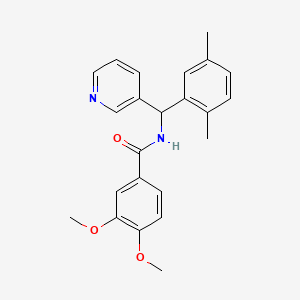 molecular formula C23H24N2O3 B7709699 N-((2,5-dimethylphenyl)(pyridin-3-yl)methyl)-3,4-dimethoxybenzamide 
