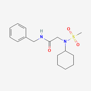 molecular formula C16H24N2O3S B7709745 N-benzyl-2-(N-cyclohexylmethylsulfonamido)acetamide 