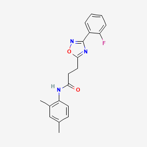 molecular formula C19H18FN3O2 B7709746 N-(2,4-dimethylphenyl)-3-(3-(2-fluorophenyl)-1,2,4-oxadiazol-5-yl)propanamide 