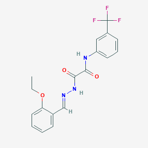 molecular formula C18H16F3N3O3 B7709750 (E)-2-(2-(2-ethoxybenzylidene)hydrazinyl)-2-oxo-N-(3-(trifluoromethyl)phenyl)acetamide 
