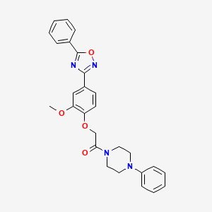 molecular formula C27H26N4O4 B7709752 2-(2-methoxy-4-(5-phenyl-1,2,4-oxadiazol-3-yl)phenoxy)-1-(4-phenylpiperazin-1-yl)ethanone 