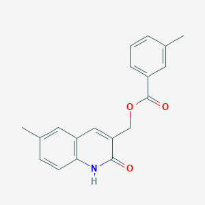 molecular formula C19H17NO3 B7709761 (2-hydroxy-6-methylquinolin-3-yl)methyl 3-methylbenzoate 
