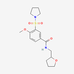 molecular formula C17H24N2O5S B7709772 1-[4-methoxy-3-(pyrrolidine-1-sulfonyl)benzoyl]-4-methylpiperazine 