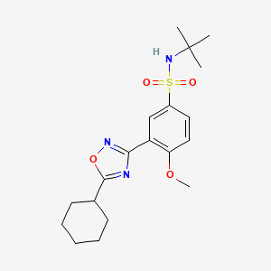 molecular formula C19H27N3O4S B7709776 N-(tert-butyl)-3-(5-cyclohexyl-1,2,4-oxadiazol-3-yl)-4-methoxybenzenesulfonamide 