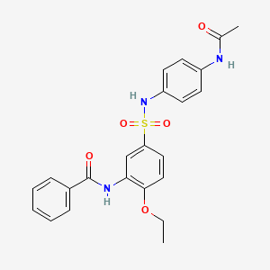 molecular formula C23H23N3O5S B7709779 N-(5-(N-(4-acetamidophenyl)sulfamoyl)-2-ethoxyphenyl)benzamide 