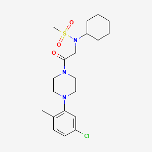 molecular formula C20H30ClN3O3S B7709791 N-(2-(4-(5-chloro-2-methylphenyl)piperazin-1-yl)-2-oxoethyl)-N-cyclohexylmethanesulfonamide 