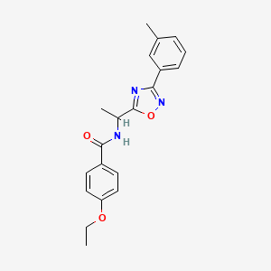 molecular formula C20H21N3O3 B7709798 4-ethoxy-N-(1-(3-(m-tolyl)-1,2,4-oxadiazol-5-yl)ethyl)benzamide 