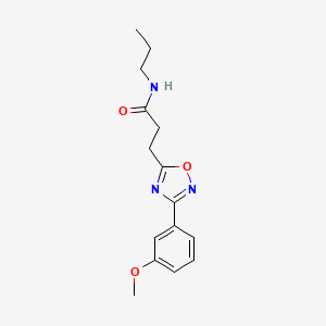 molecular formula C15H19N3O3 B7709807 3-(3-(3-methoxyphenyl)-1,2,4-oxadiazol-5-yl)-N-propylpropanamide 