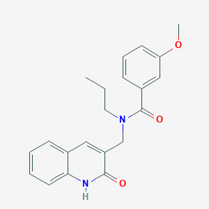 molecular formula C21H22N2O3 B7709822 N-((2-hydroxyquinolin-3-yl)methyl)-3-methoxy-N-propylbenzamide 