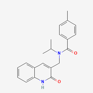 molecular formula C21H22N2O2 B7709835 N-((2-hydroxyquinolin-3-yl)methyl)-N-isopropyl-4-methylbenzamide 